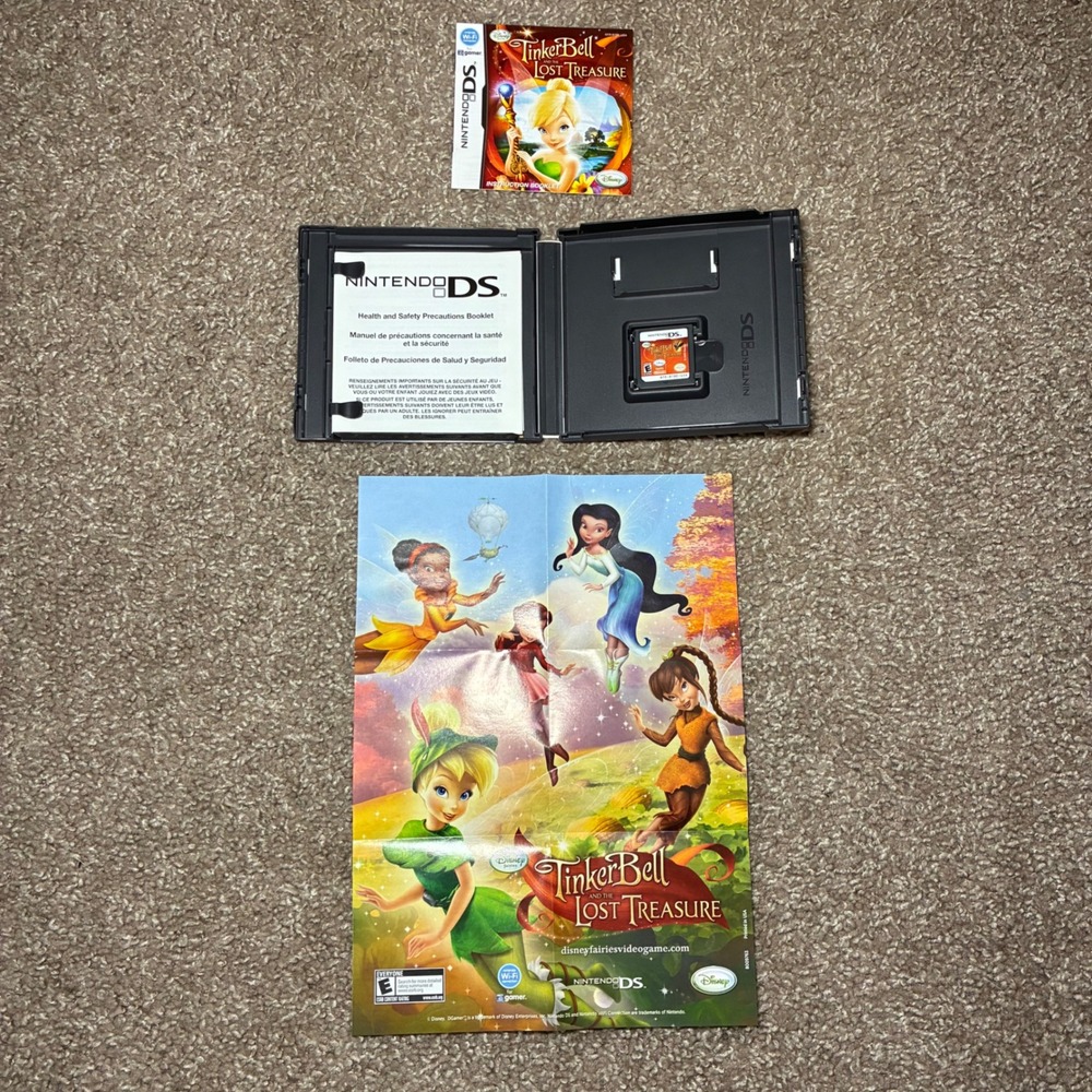 Disney Fairies Tinker Bell and the Lost Treasure Nintendo DS Manual Poster CIB - Picture 2 of 9